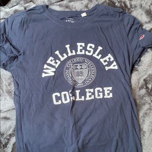 Blue Wellesley College T-shirt